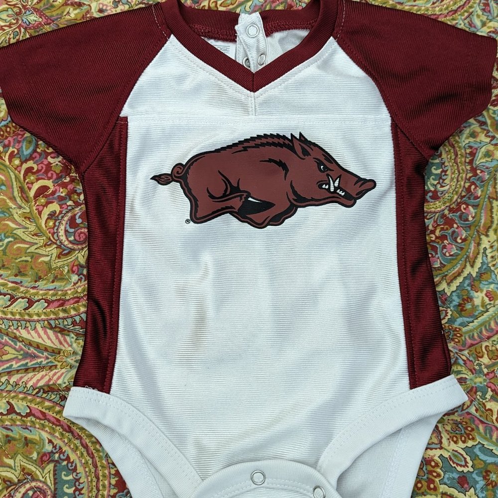 Arkansas Razorback Football Jersey Onesie